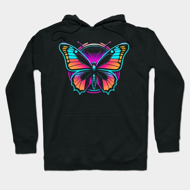 Butterfly logo cyberpunk style Hoodie by TaevasDesign